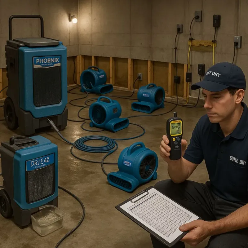 Structural Drying and Dehumidification process in Newton, KS